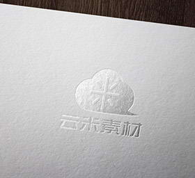 一款白色纸质背景logo展示样机