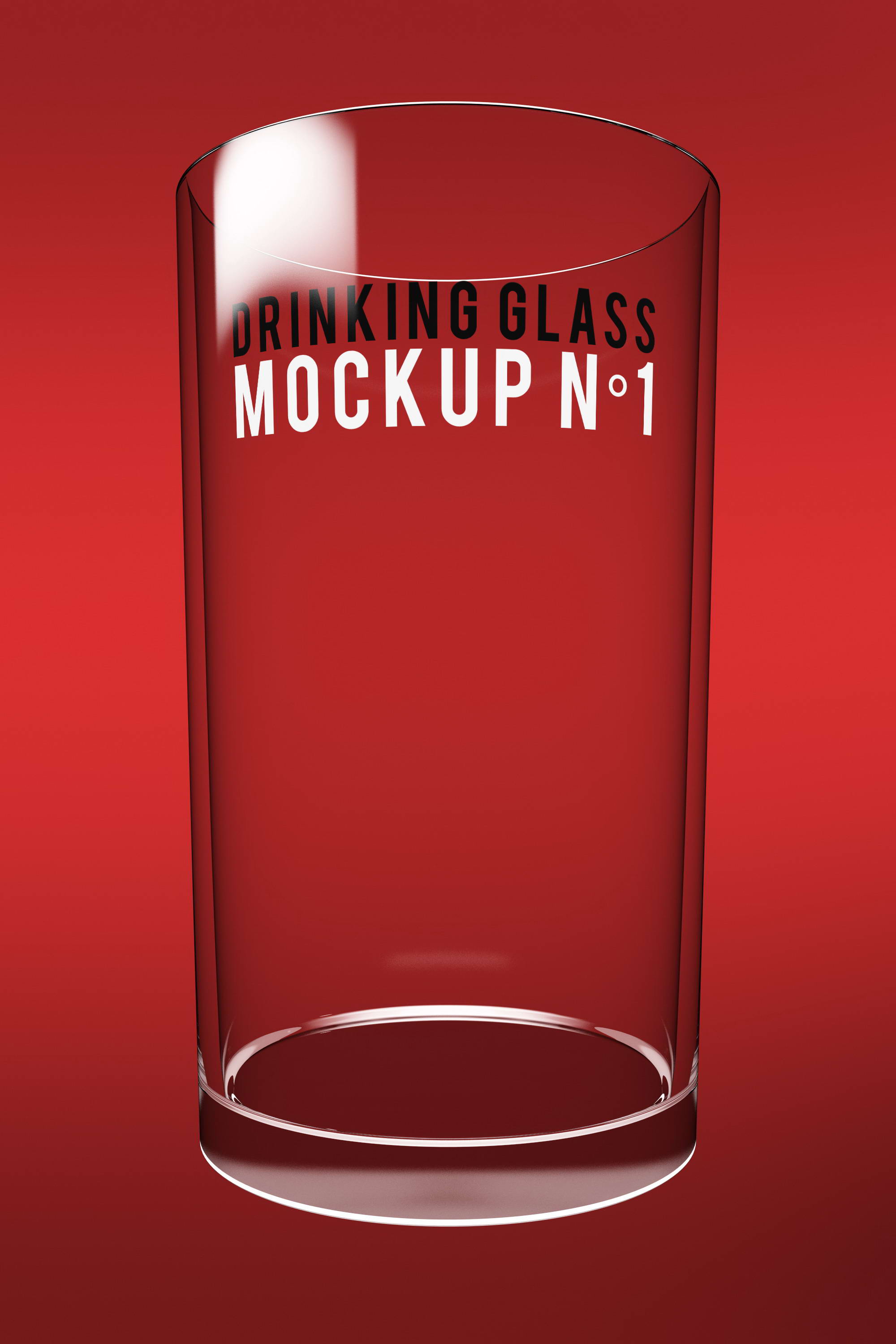 红色 透明 玻璃 杯子展示