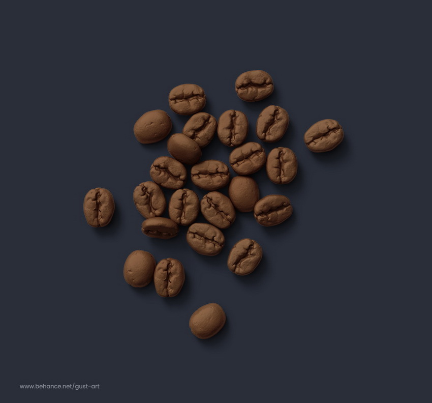 咖啡杯 咖啡豆 信封 图钉 素材展示